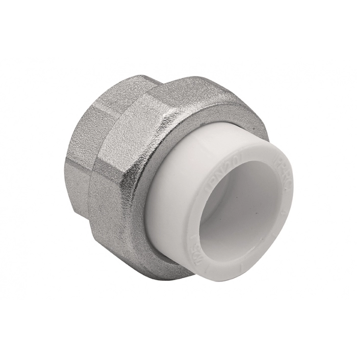 Муфта комбинированная разъемная, внутренняя резьба 25х1\" EVER PLAST /белый